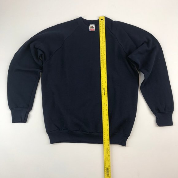 Vintage MADE IN USA Fruit of the Loom sweatshirts Navy NWT - Picture 6 of 7